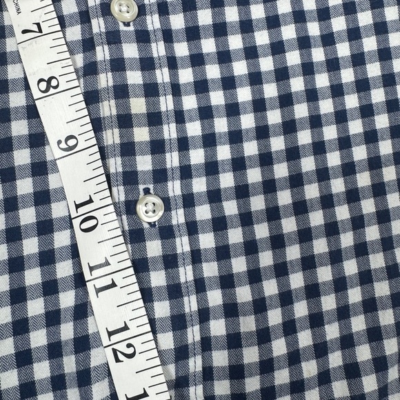 Bonobos Men’s Slim Fit Navy Blue White Gingham Plaid Button Front Shirt Large - Picture 8 of 15